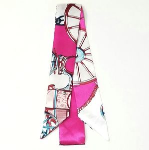 ⤵️⤵️1pc Fuchsia Royal Design Satin Scarves